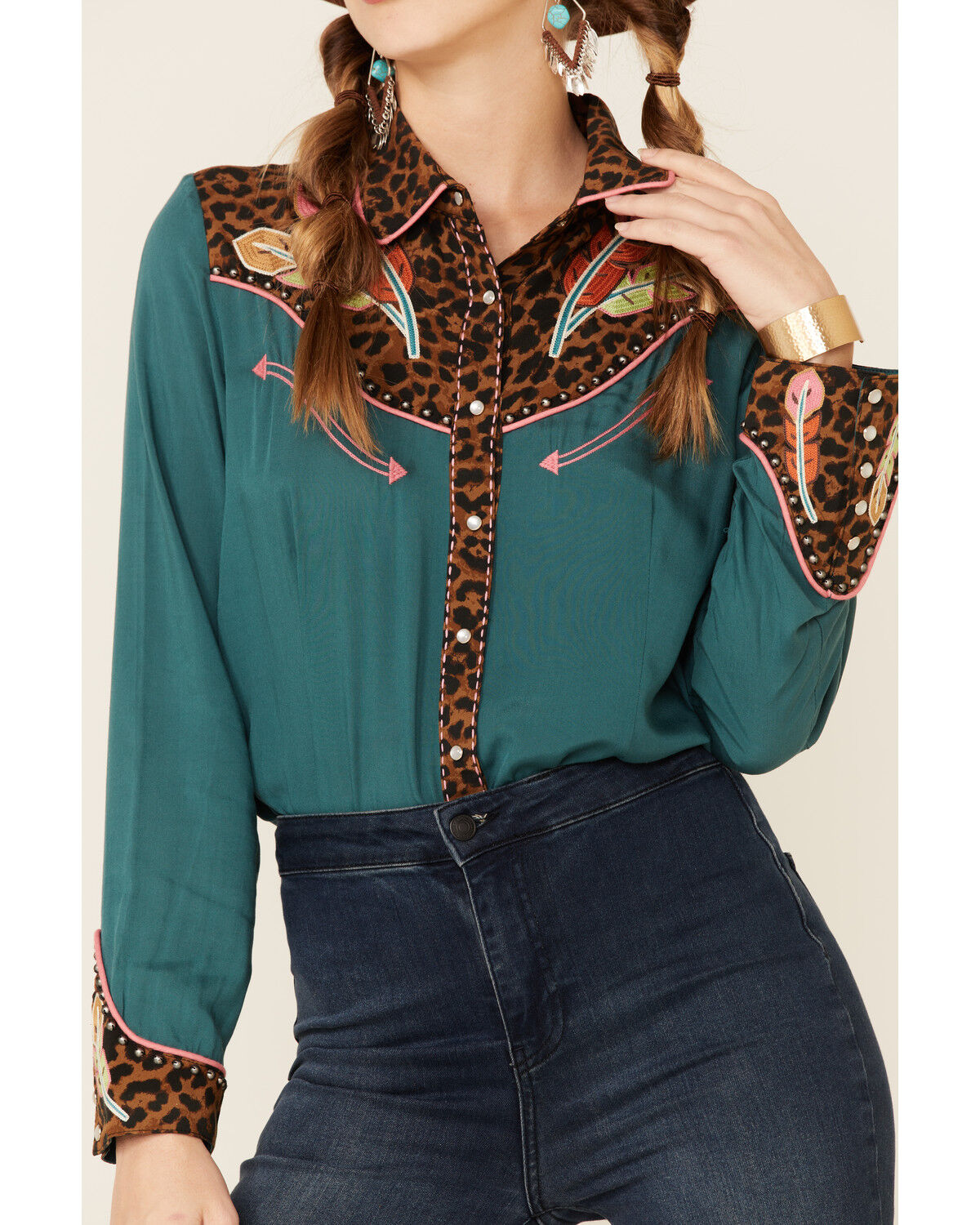 Cheetah western shirt clearance