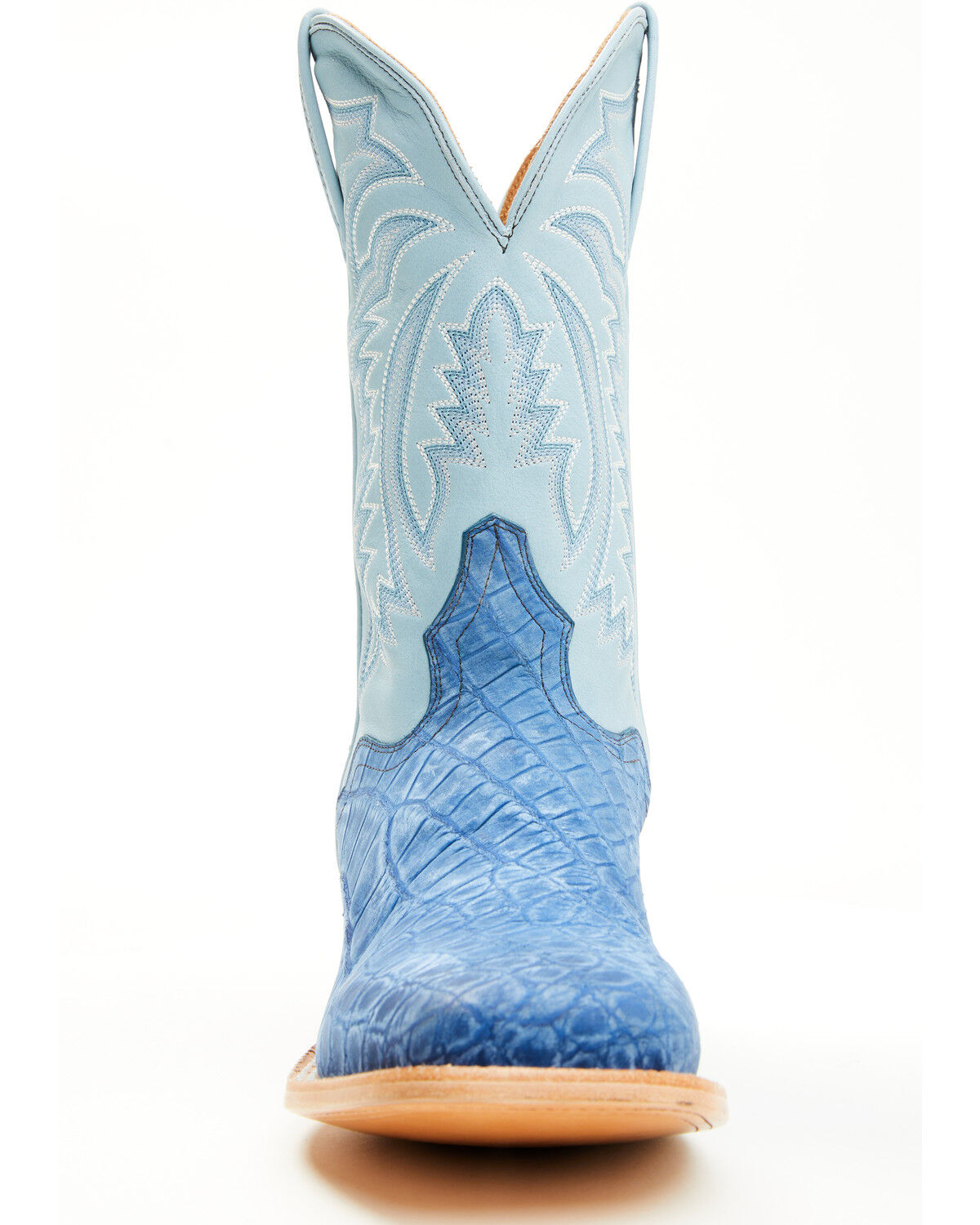 Image #4 - El Dorado Men's Exotic American Alligator Western Boots - Broad Square Toe, Blue, hi-res