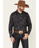 Rock & Roll Denim Men's Charcoal Floral Print Long Sleeve Western Shirt, Charcoal, hi-res