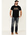 Moonshine Spirit Men's Black Line Em Up Graphic T-Shirt , Black, hi-res