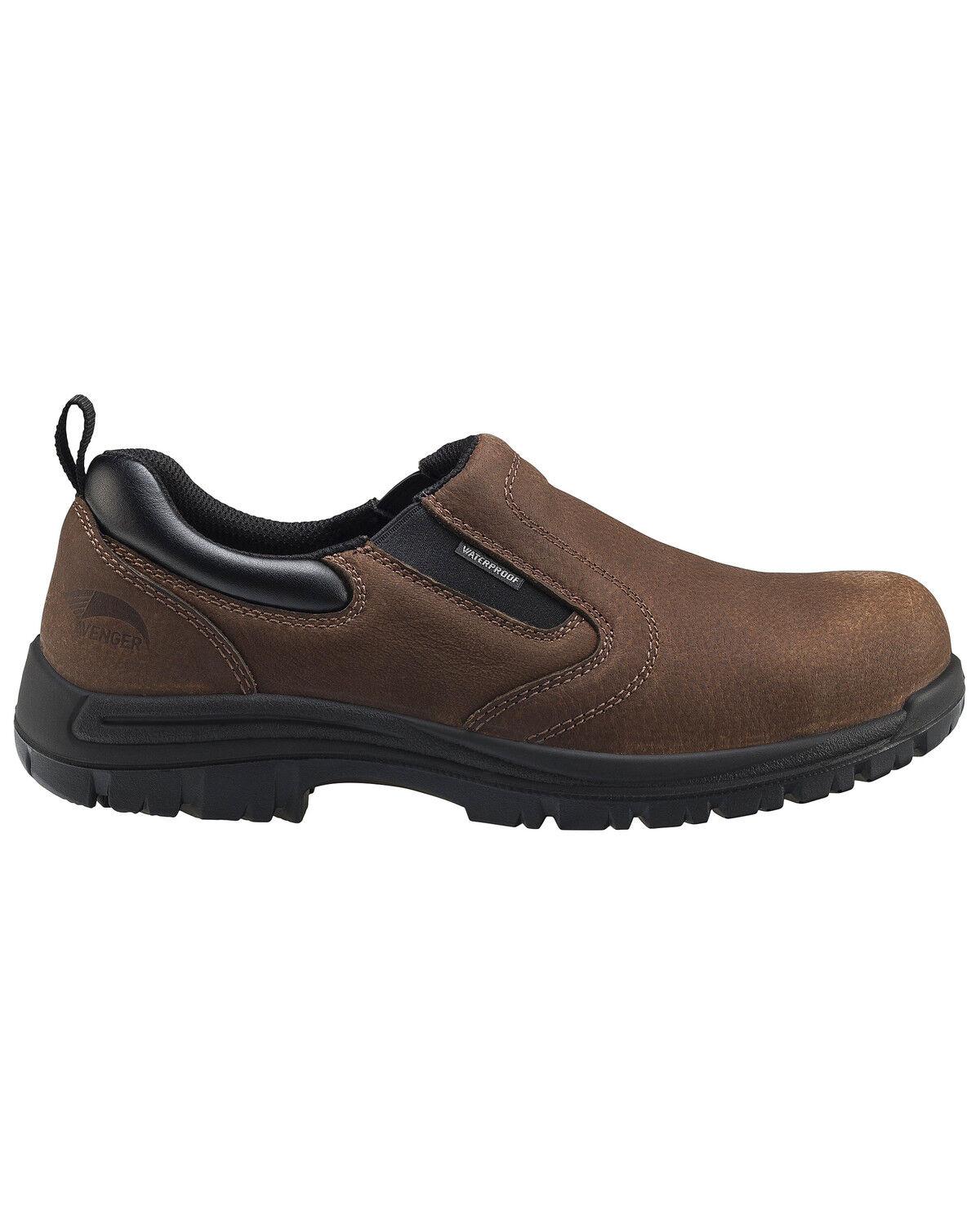 Image #2 - Avenger Men's Waterproof Oxford Work Shoes - Composite Toe, Brown, hi-res