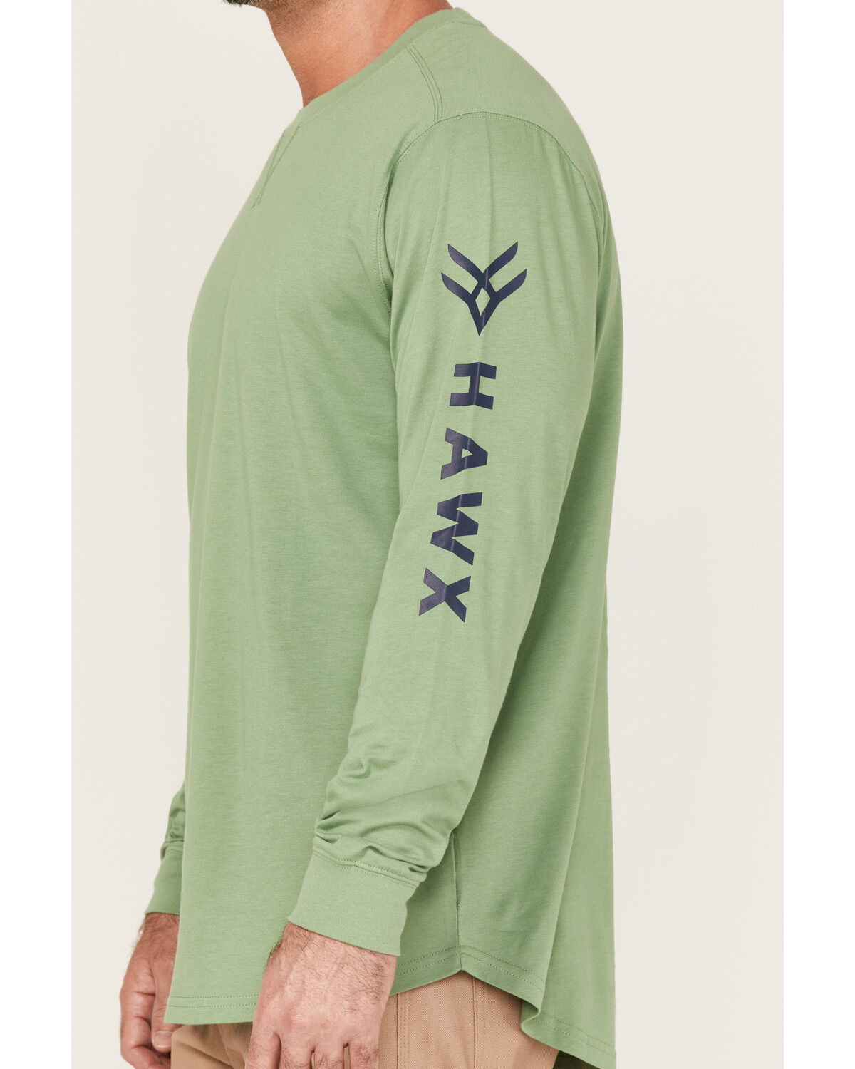 Image #3 - Hawx Men's Logo Graphic Long Sleeve Work T-Shirt - Loden, Loden, hi-res