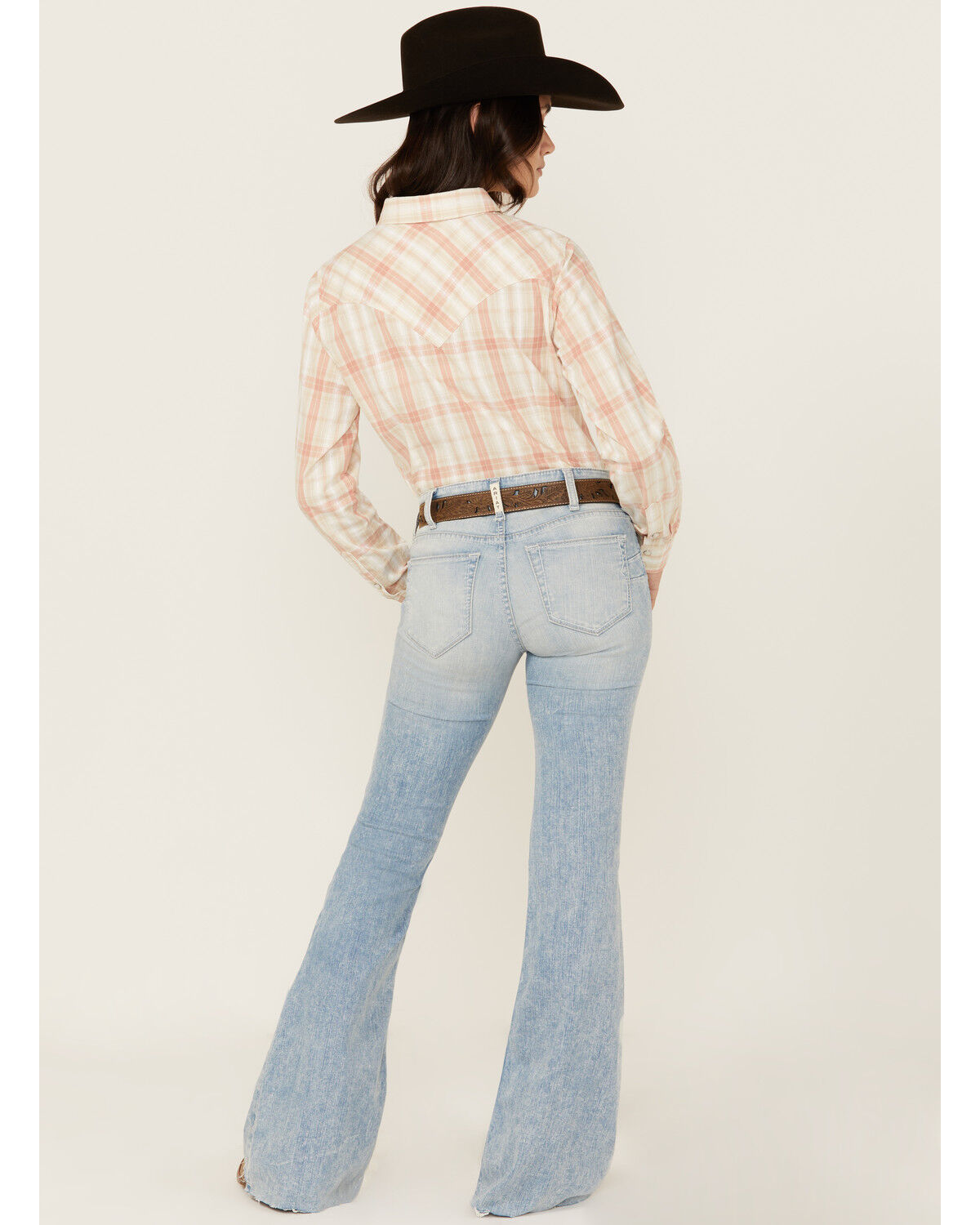 Image #3 - Ariat Women's Jimena Light Wash Perfect Rise Flare Stretch Denim Jeans, Light Wash, hi-res