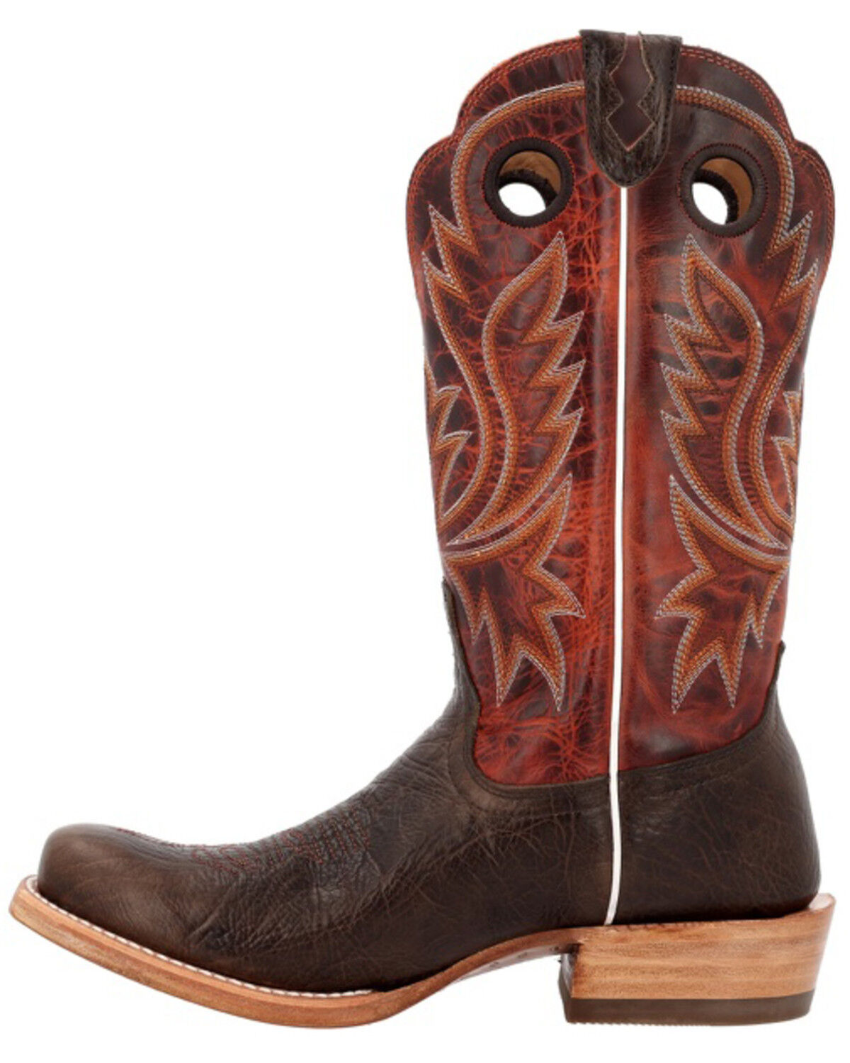 Image #3 - Durango Men's PRCA Collection Shrunken Bullhide Western Boots - Square Toe, Brown, hi-res