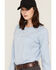Image #2 - Ariat Women's FR Air Henley Long Sleeve 1/4 Button-Down Work Shirt, Heather Blue, hi-res