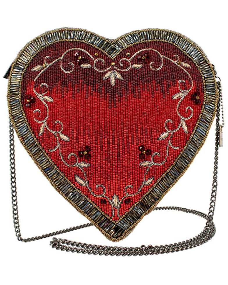 Mary Frances Women's Kind Hearted Beaded Crossbody Bag, Red, hi-res