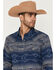 Image #2 - Cody James Men's Arrow Bear Southwestern Long Sleeve Snap Flannel Shirt - Tall, Blue, hi-res