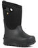 Bogs Boys' Neo Classsic Black Outdoor Boots - Round Toe, Black, hi-res