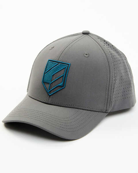 Image #1 - RANK 45® Men's Gray Shield Logo Ball Cap, Grey, hi-res