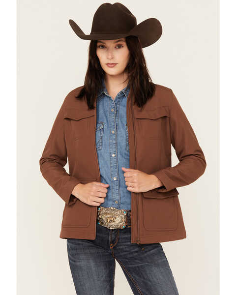Shyanne Women's Bonded Softshell Jacket , Medium Brown, hi-res