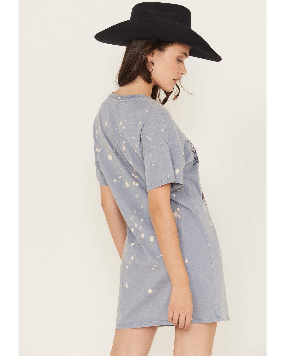 Image #4 - Rock & Roll Denim Women's Ramble On Short Sleeve Mini T-Shirt Dress, Blue, hi-res