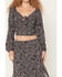 Image #3 - Idyllwind Women's Cory Ditsy Floral Print Long Sleeve Tie-Front Shirt, Black, hi-res