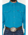 Image #3 - Wrangler Men's Solid Long Sleeve Snap Performance Western Shirt, Teal, hi-res