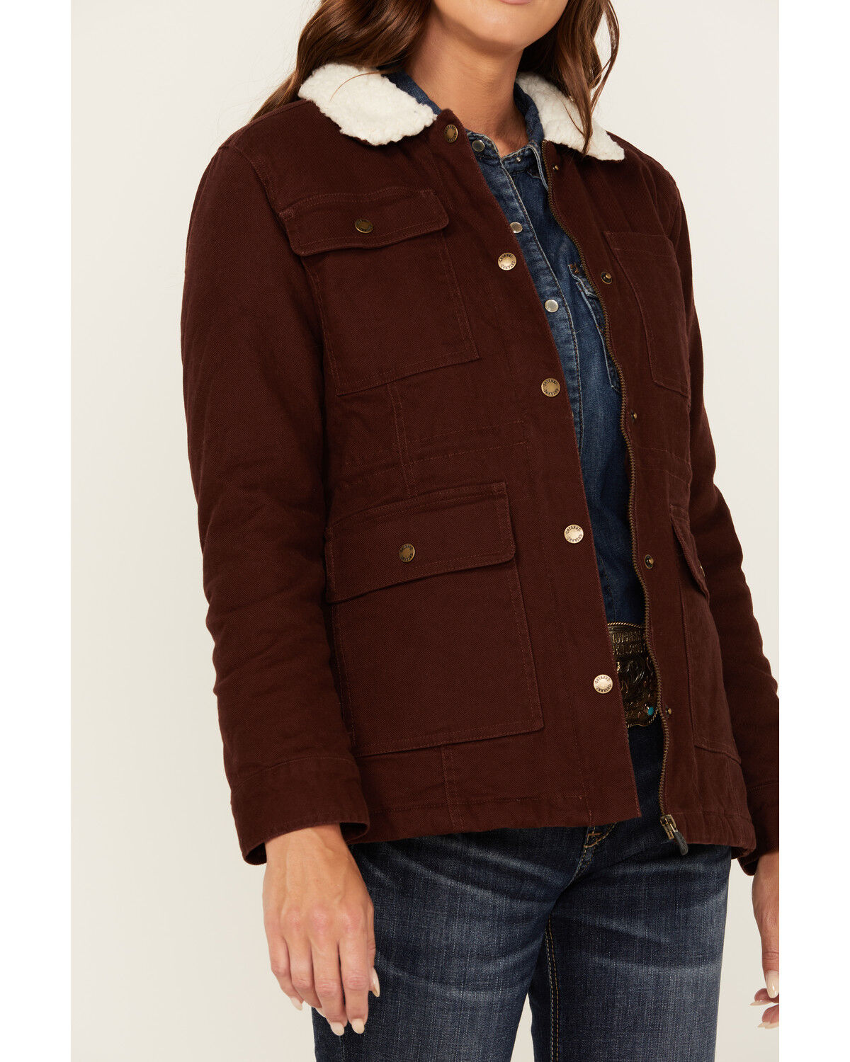 Image #3 - Shyanne Women's Canvas Barn Jacket, Mahogany, hi-res