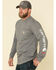 Image #1 - Carhartt Men's M-FR Midweight Signature Logo Long Sleeve Work Shirt - Big, Grey, hi-res