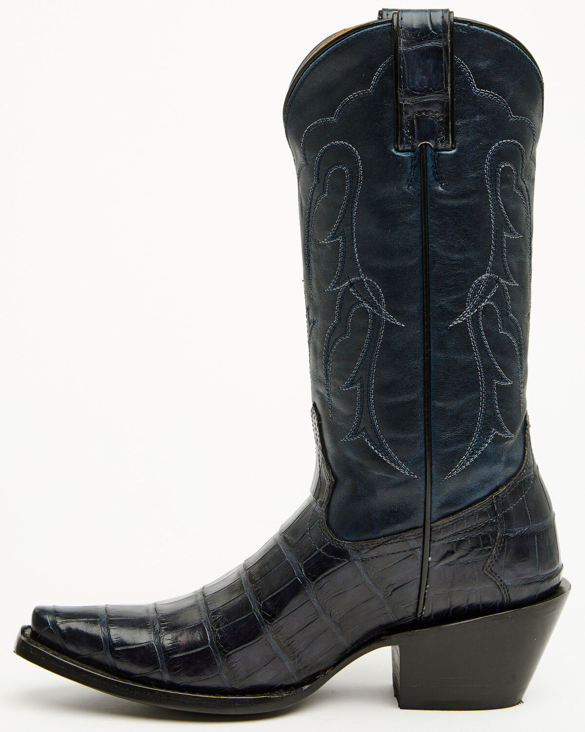 Image #3 - Shyanne Women's Aspen Exotic American Alligator Western Boots - Snip Toe, Navy, hi-res