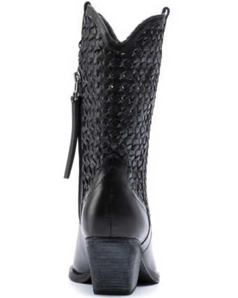 Image #5 - Golo Women's Reverse Woven Shaft Western Fashion Boots - Snip Toe, Black, hi-res