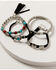 Shyanne Women's Wild Soul Concho Leather & Beaded Bracelet Set, Silver, hi-res