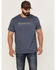 Image #1 - Brothers and Sons Men's Mercantile Weathered Slub Graphic Short Sleeve T-Shirt , Blue, hi-res