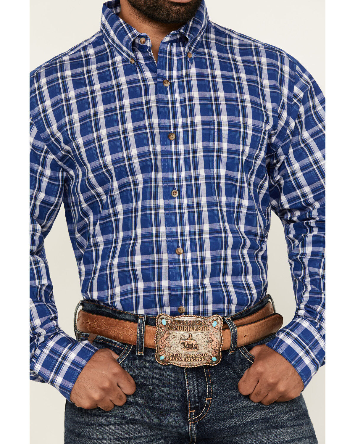 Image #3 - Wrangler Riata Men's Assorted Plaid Print Long Sleeve Button-Down Western Shirt, Multi, hi-res