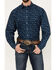 Image #3 - Roper Men's West Made Cactus Print Long Sleeve Pearl Snap Western Shirt, Dark Blue, hi-res