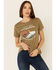 Cut & Paste Women's Haven't Been Everywhere Graphic Short Sleeve Tee , Olive, hi-res