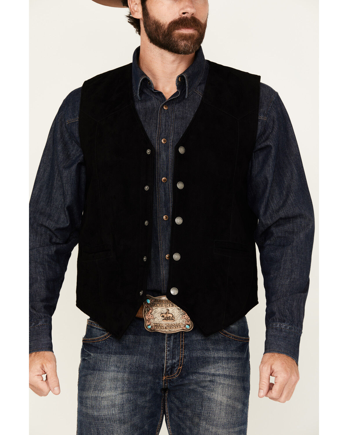 Image #3 - Cody James Men's Angus 2.0 Suede Vest, Black, hi-res