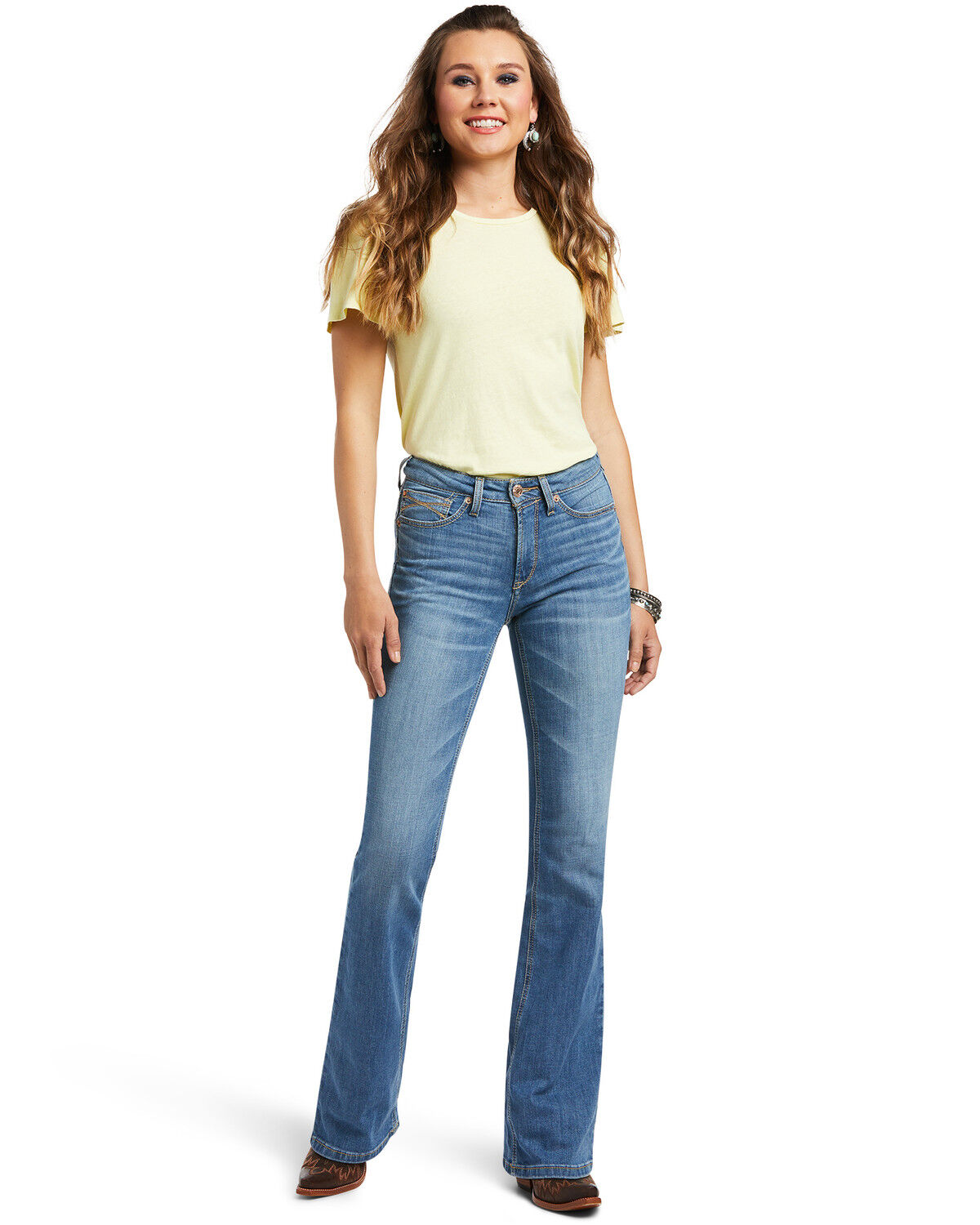 Image #1 - Ariat Women's Daniela High Rise Bootcut Jeans, Blue, hi-res