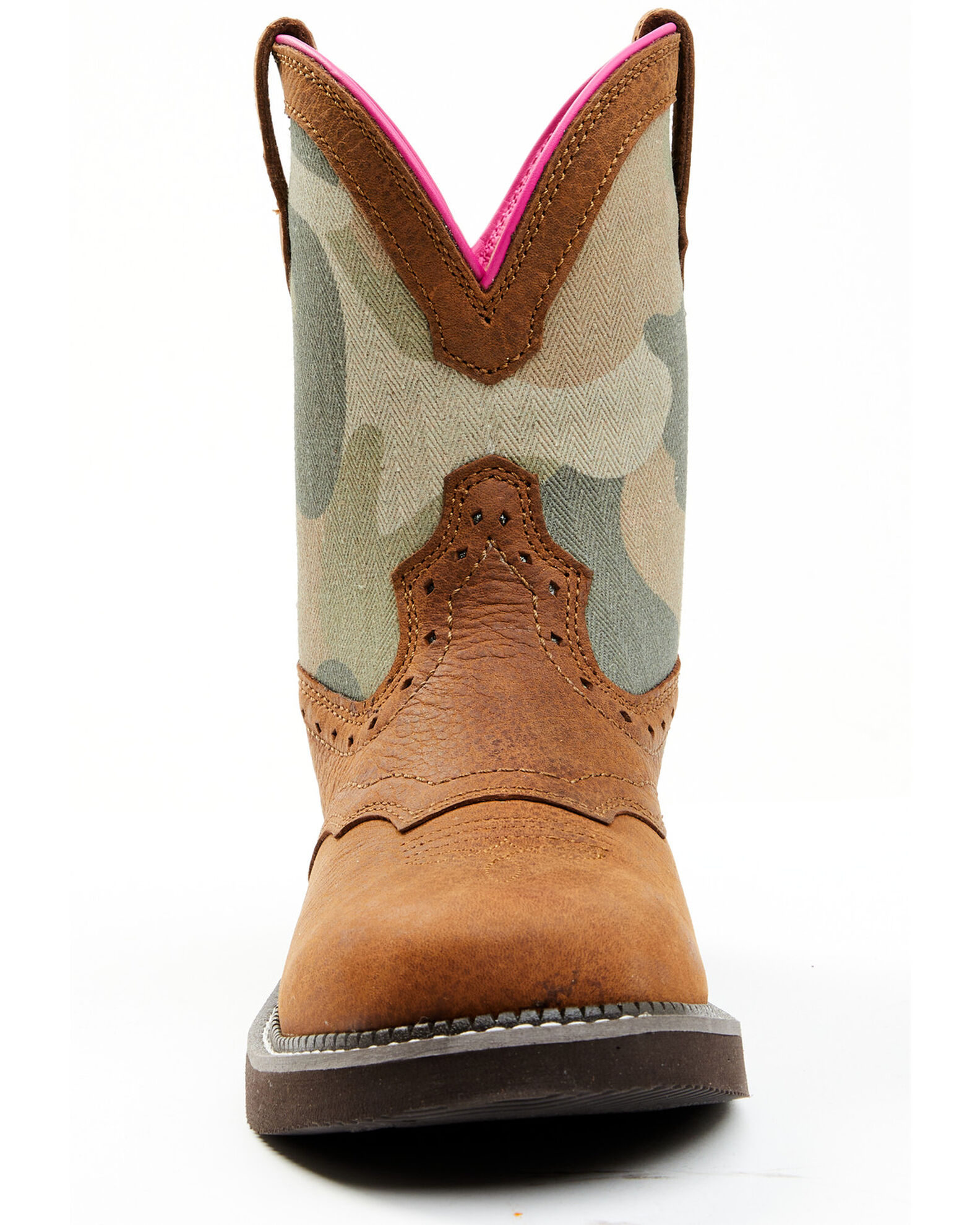 Shyanne Women s Jagger Camo Shaft Leather Western Boots Wide Round T