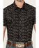 Image #3 - Rock & Roll Denim Men's Longhorn Print Short Sleeve Pearl Snap Stretch Western Shirt, Black, hi-res