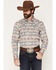 Image #1 - Cody James Men's Trading Post Southwestern Striped Long Sleeve Snap Western Shirt, Blue, hi-res