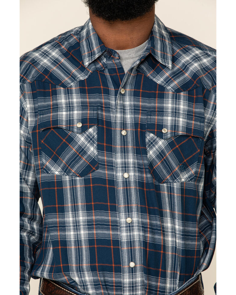 Ariat Men's Hermosa Retro Plaid Long Sleeve Western Shirt , Navy, hi-res