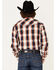 Image #4 - Cowboy Hardware Men's Hombre Large Plaid Pearl Snap Western Shirt , Orange, hi-res