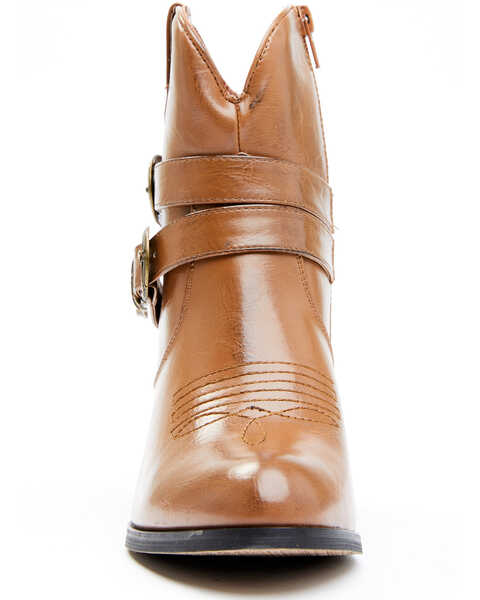 Image #3 - Roper Women's Maybelle Belted Short Western Boots - Round Toe, Brown, hi-res