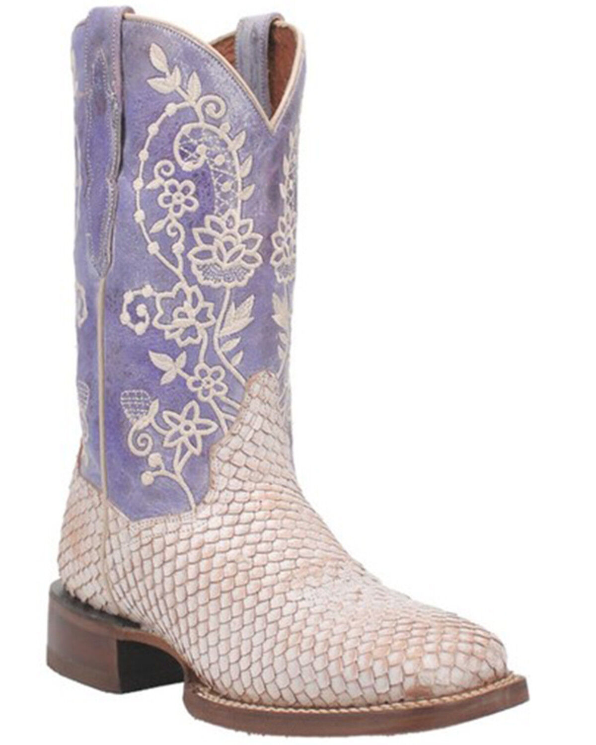 Image #1 - Dan Post Women's White Sands Western Boots - Broad Square Toe, White, hi-res