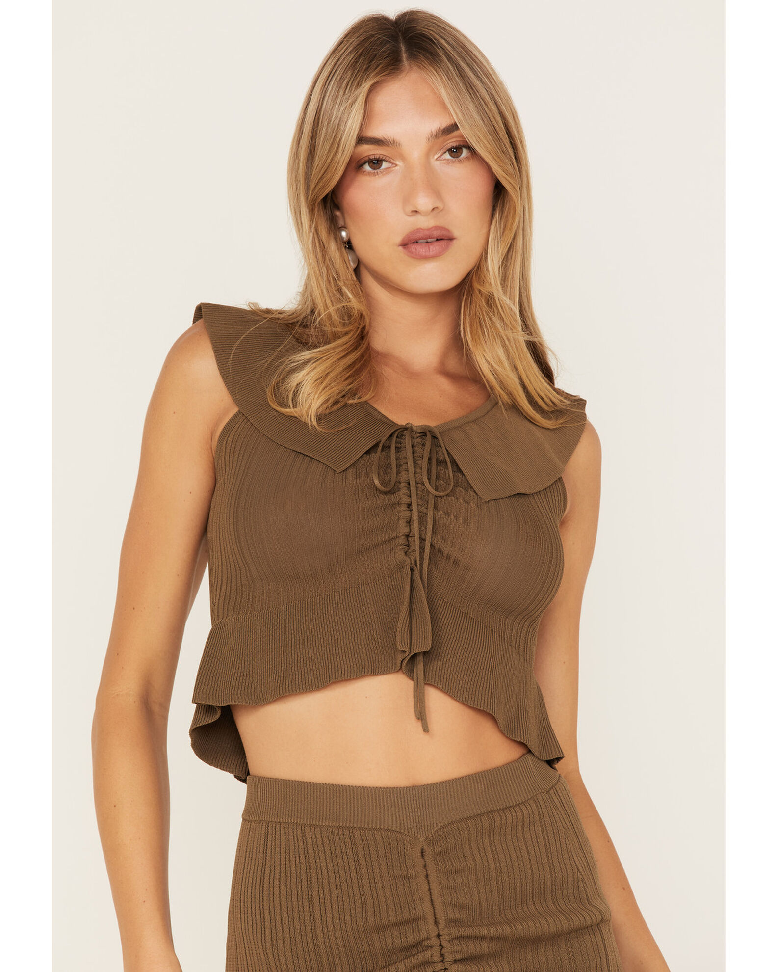 Image #2 - Shyanne Women's Off Shoulder Knit Top, Olive, hi-res