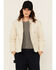 Image #1 - Carhartt Women's Rugged Flex® Loose Fit Heavyweight Duck Long Sleeve Button-Down Overshirt, Oatmeal, hi-res
