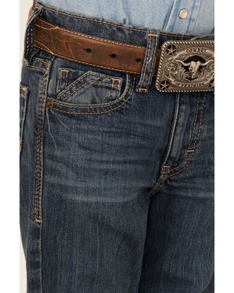 Image #4 - Cody James Little Boys' Saguaro Dark Wash Mid Rise Stretch Slim Bootcut Jeans - Sizes 4-8, Blue, hi-res