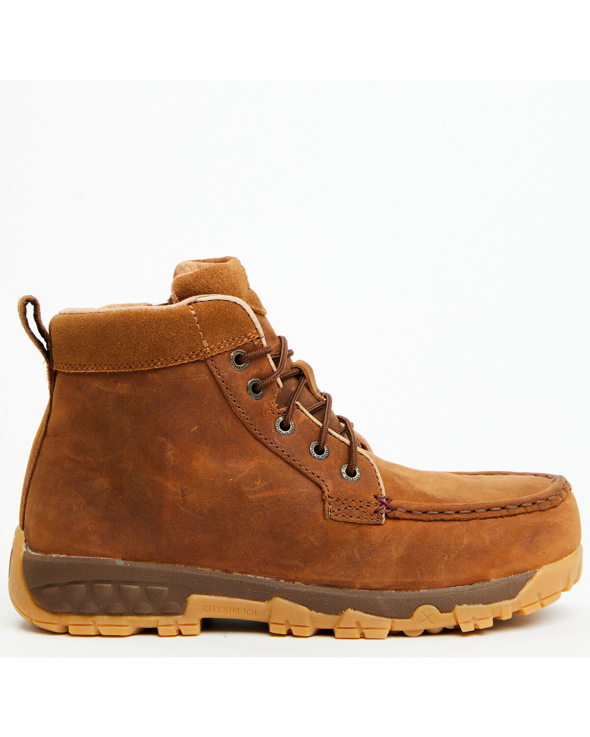 Image #2 - Twisted X Women's 4" Oiled Saddle Work Boots - Moc Toe, Brown, hi-res