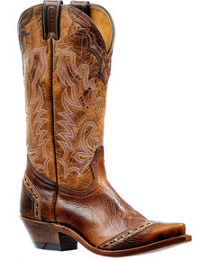 Boulet Women's Damiana Moka Cowgirl Boots - Snip Toe, Brown, hi-res