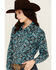 Image #2 - Cowgirl Hardware Women's Paisley Print Long Sleeve Snap Western Shirt, Black, hi-res