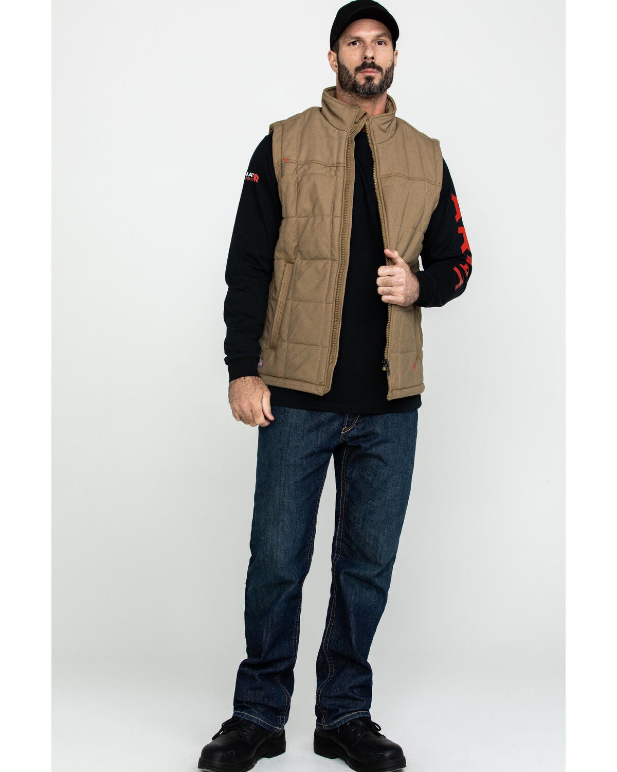 Image #6 - Ariat Men's FR Crius Insulated Work Vest - Big, Beige/khaki, hi-res
