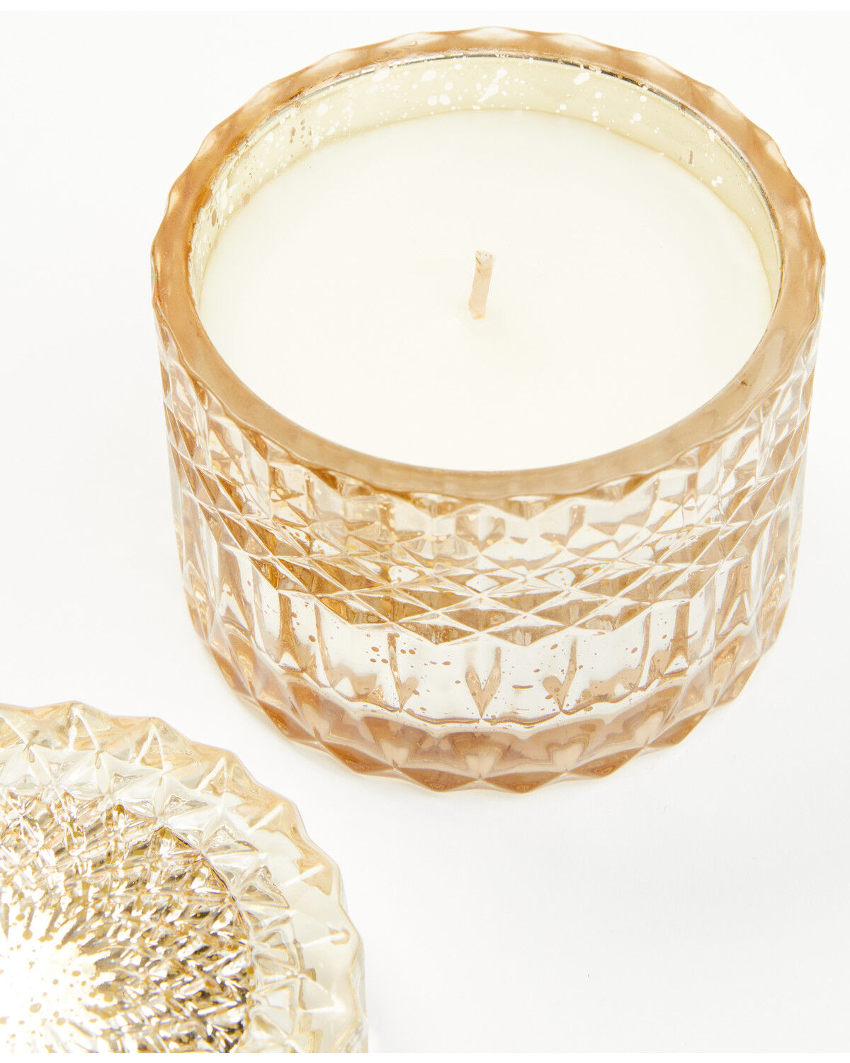 Image #1 - Boot Barn Sage & Vetiver Faceted Glass 8oz Soy Candle, Gold, hi-res