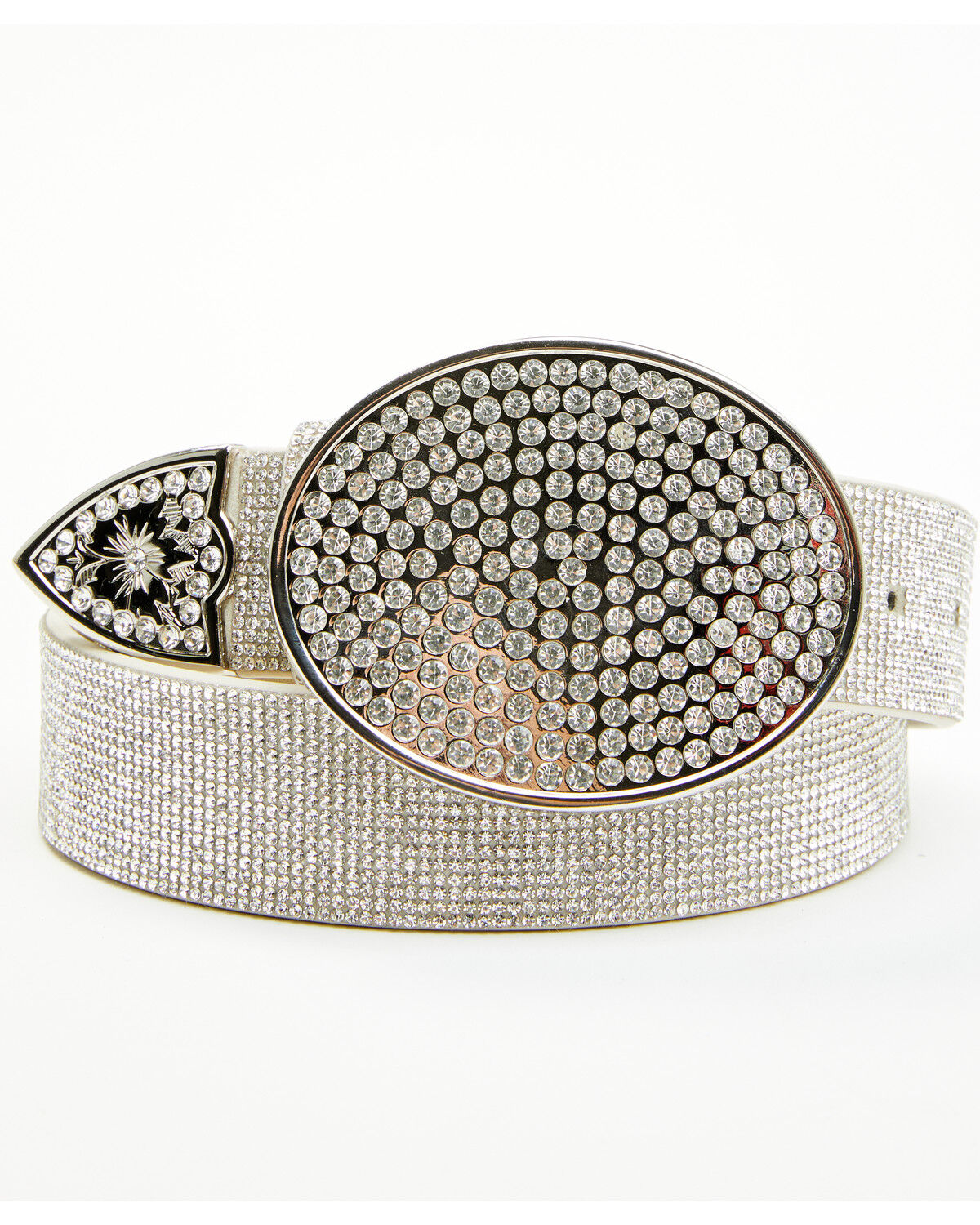 Image #5 - Idyllwind Women's Lovell Rhinestone Oval Buckle Belt, Silver, hi-res