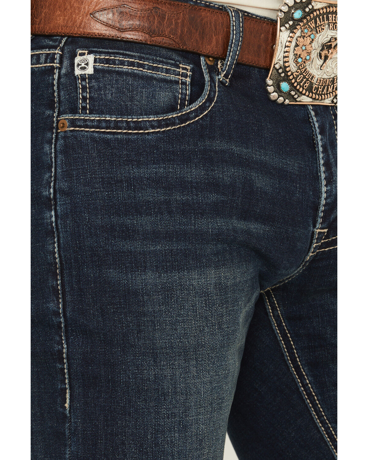 Image #2 - Hooey by Rock & Roll Denim Men's Revolver Dark Wash Slim Straight Reflex Stretch Denim Jeans, Dark Wash, hi-res