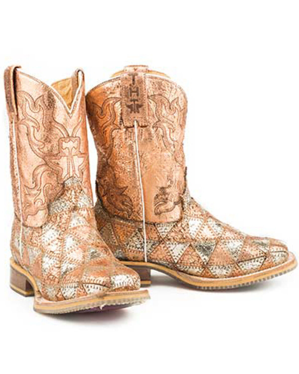 Image #3 - Tin Haul Little Girls' Mu Mish & Mash Western Boots - Square Toe, Multi, hi-res