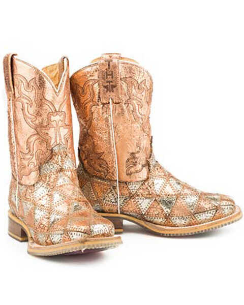 Image #3 - Tin Haul Little Girls' Mu Mish & Mash Western Boots - Square Toe, Multi, hi-res