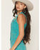 Image #2 - Wrangler X Lainey Wilson Women's Denim Horseshoe Vest, Turquoise, hi-res