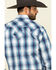 Stetson Men's Indigo Large Ombre Plaid Long Sleeve Western Shirt , Blue, hi-res