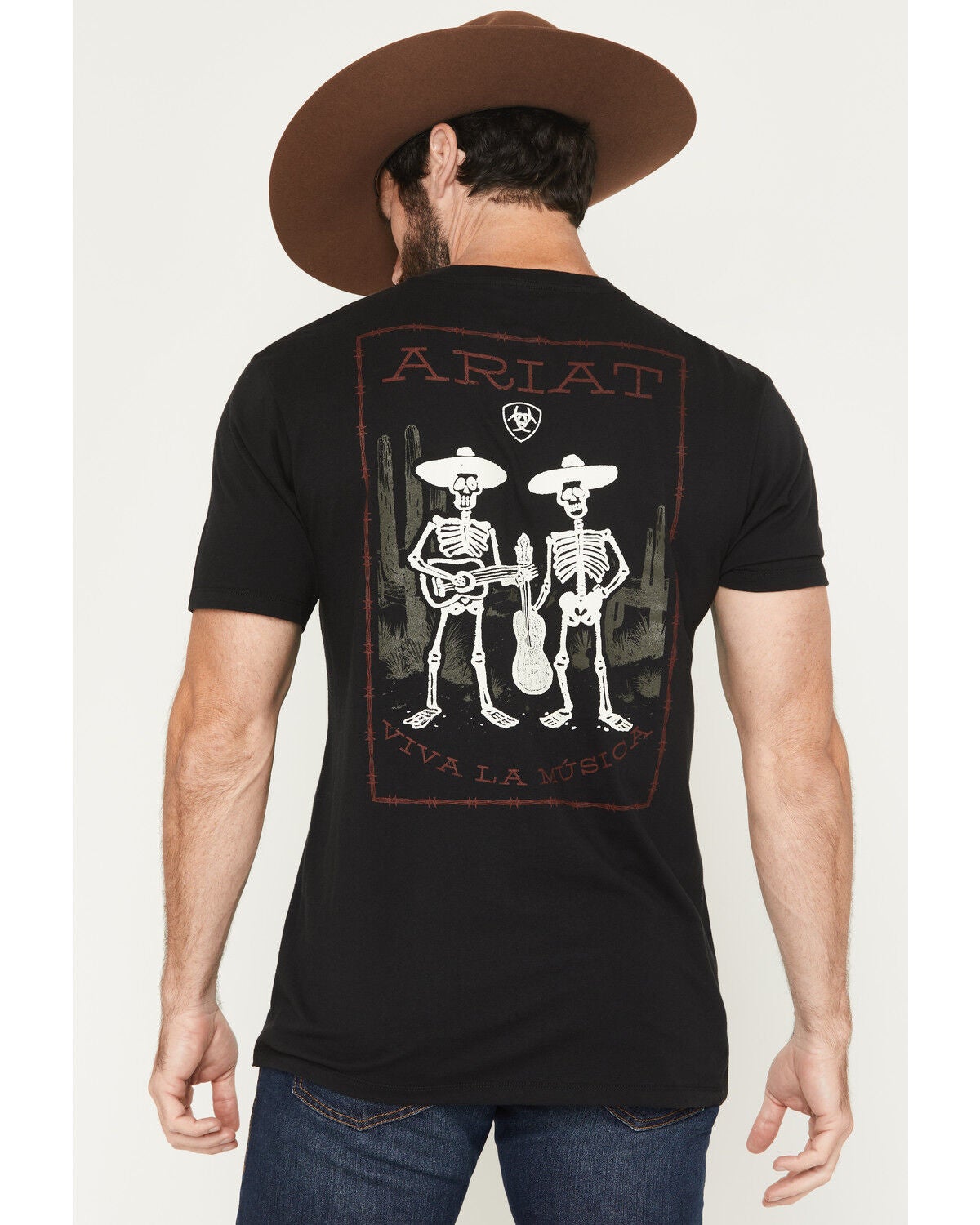 Image #1 - Ariat Men's Grateful Muertos Short Sleeve Graphic T-Shirt, Black, hi-res